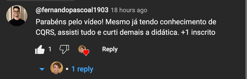 Testemunha do usuário "fernandopascoal1903" sobre o curso React Pro do canal Garoto de Software